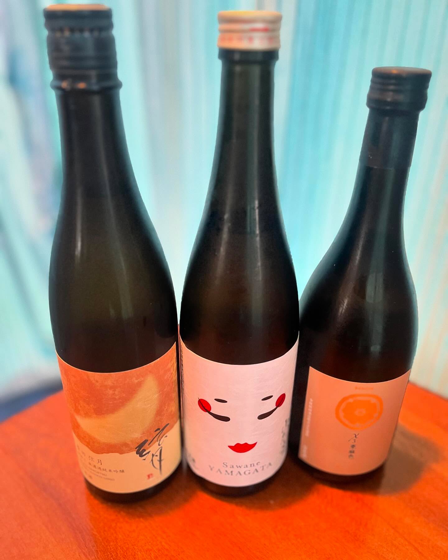 New sake to us this week (from left to right)
Harada Gengetsu “Half Moon” Muroka Junmai Ginjo Genshu
Benten “Sawane” Junmai Ginjo
Kinmon Akita “X3 Amairo” Junmai Genshu
A broad spectrum of flavors represented by these three newcomers to our list, from earthy cedar and herbaceous pear to funky honey pecan. All currently available by the glass. #yum
#sake #junmai #junmaiginjo #nihonshu #murokagenshu #genshu #omakase #omakasesf #eatsf #drinksf
